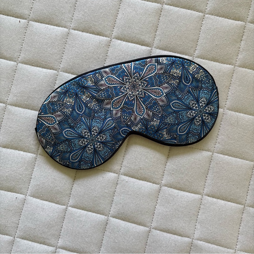 No she Mandala Travel Blue Floral Night Sleep Mask - Picture 1 of 2